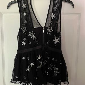 Sheer black and silver tank top for summer night outings